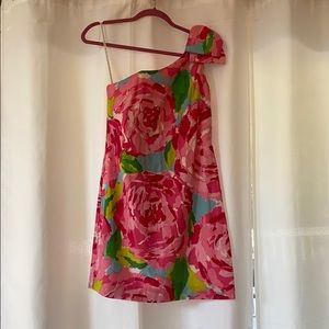 Lilly Pulitzer Hotty Pink One Shoulder Dress